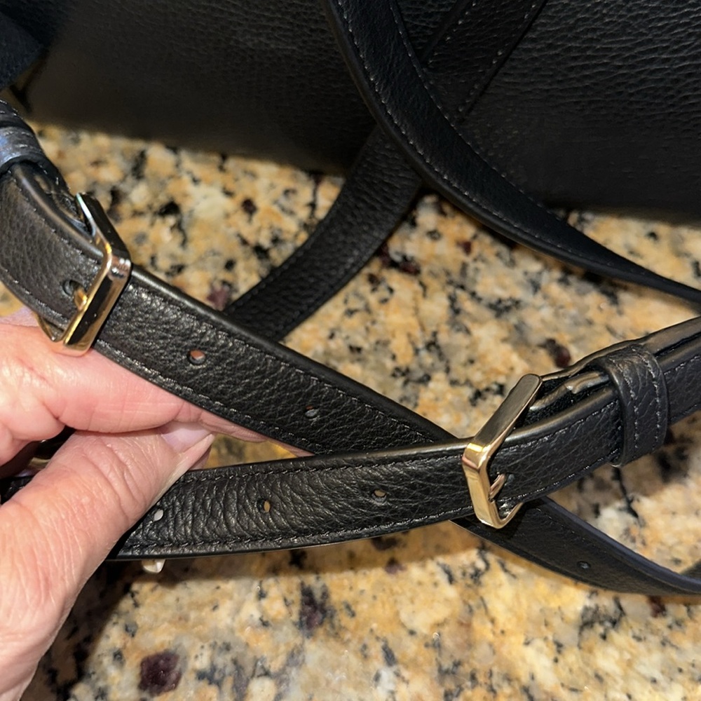 Kate Spade ❤️ Lena Black Pebbled Leather Flap Backpack NWT - Picture 14 of 16